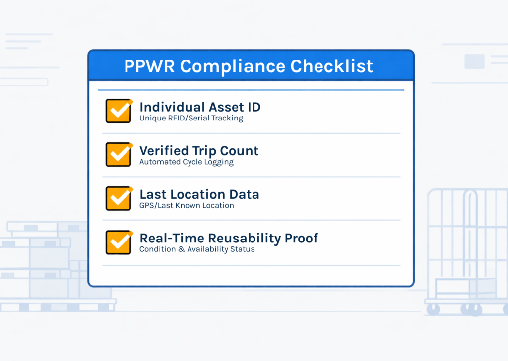 EU PPWR raises the bar for returnable asset tracking. Learn what logistics providers need to track, prove, and report for reusable packaging.
